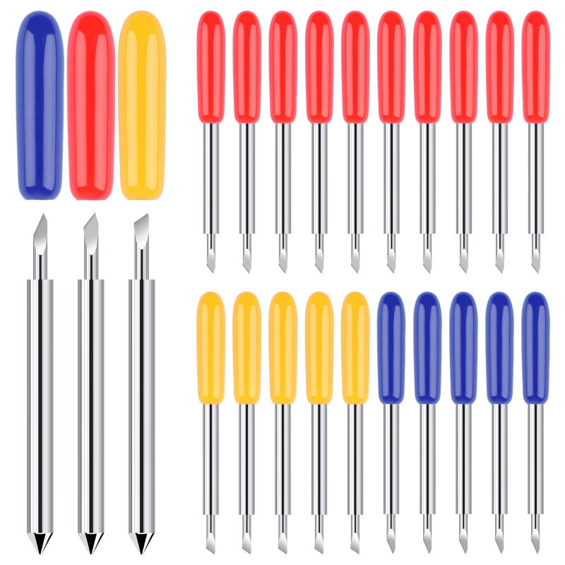 MOWPOG 40 PCS Replacement Cutting Blades, Fine Point Blade Compatible with Explore Air 2/Air 3/Maker/Maker 3, 20 PCS Standard Blades, 10 PCS Deep Cutting Blades and 10 PCS Fine Point Blades - Image 1