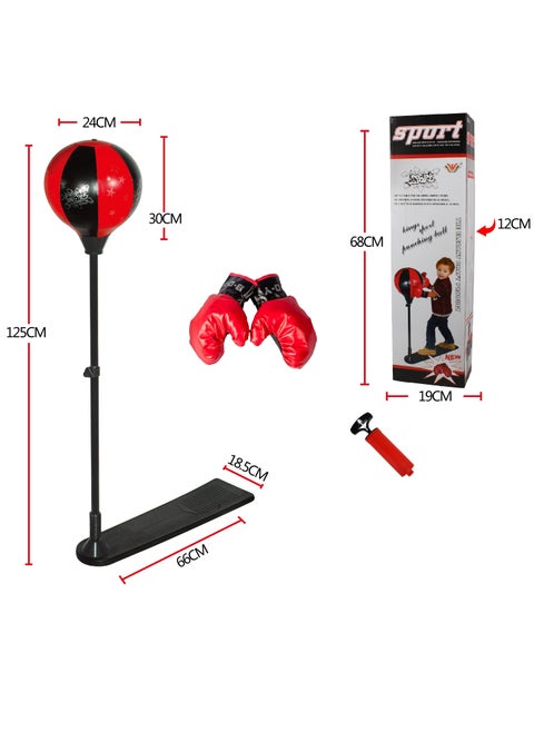 Punching Bag Set for Kids, Boxing Gloves with Boxing Ball, Pump, Adjustable Stand 85-130CM