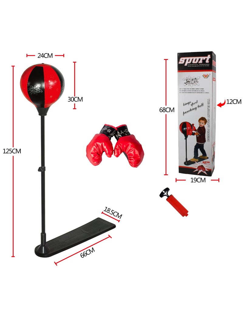 Generic - Punching Bag Set for Kids, Boxing Gloves with Boxing Ball, Pump, Adjustable Stand 85-130CM - Image 1