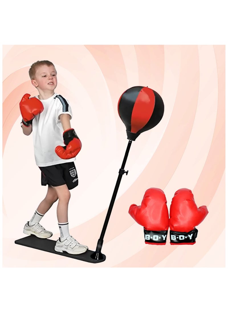 Generic - Punching Bag Set for Kids, Boxing Gloves with Boxing Ball, Pump, Adjustable Stand 85-130CM - Image 1