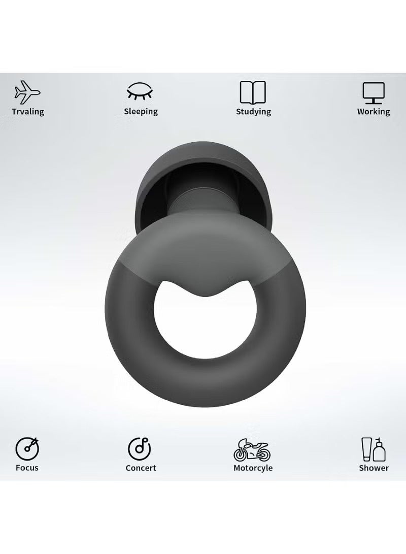 ZAMFA Ear Plugs for Sleeping, 2 Pairs of Reusable Earplugs for Noise Reduction 25dB-30dB with 8 Ear Tips, Soft Hearing Protection Ear Plugs for Concert,Noise Sensitivity, Study & Work, Black - Image 2