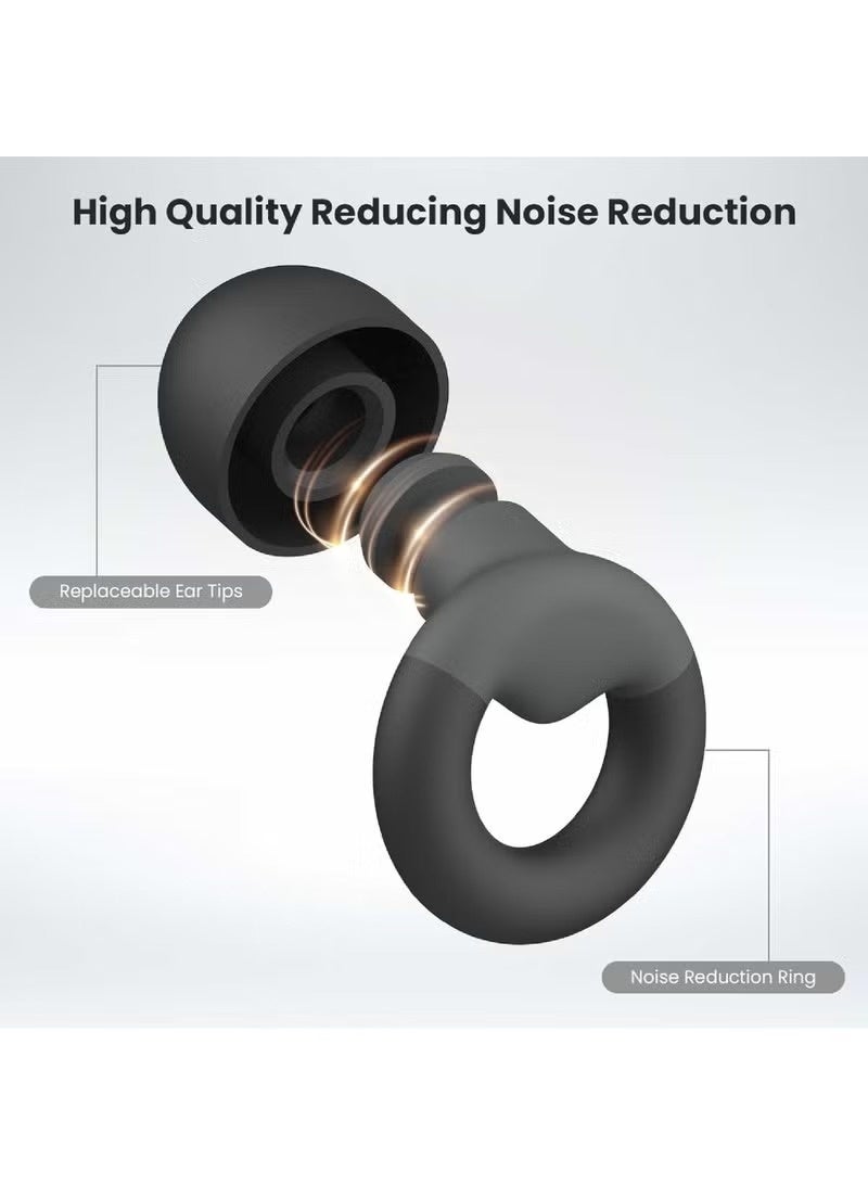 ZAMFA Ear Plugs for Sleeping, 2 Pairs of Reusable Earplugs for Noise Reduction 25dB-30dB with 8 Ear Tips, Soft Hearing Protection Ear Plugs for Concert,Noise Sensitivity, Study & Work, Black - Image 3