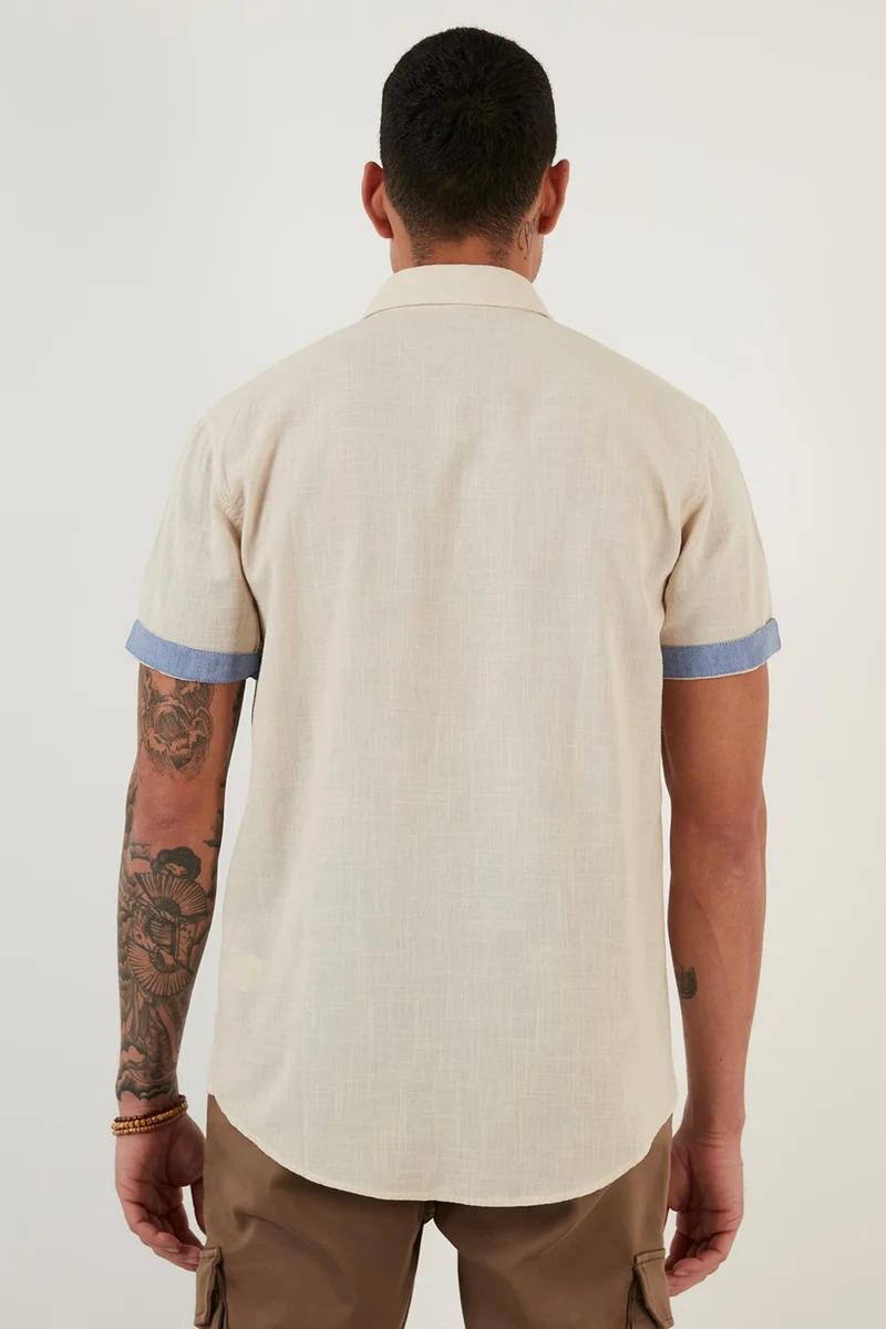 Buratti Cotton Slim Fit Button Collar Short Sleeve Shirt Men's SHIRT CF21S112546