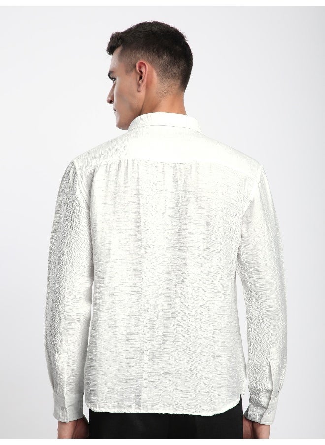Beyoung White Crinkled Shirt  - Image 4