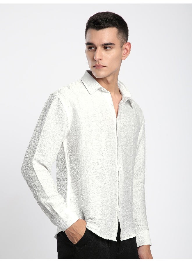 Beyoung White Crinkled Shirt  - Image 3