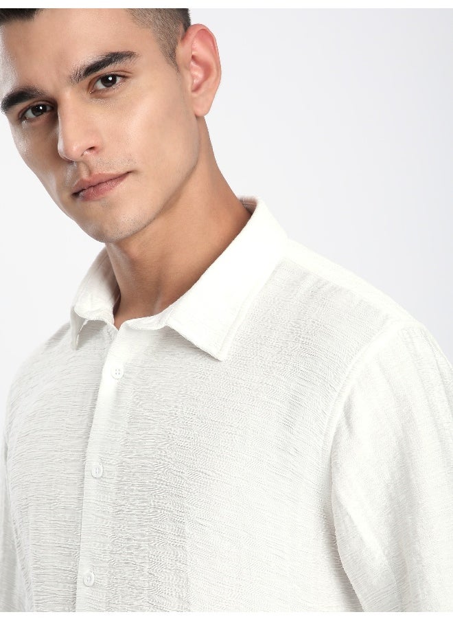 Beyoung White Crinkled Shirt  - Image 5