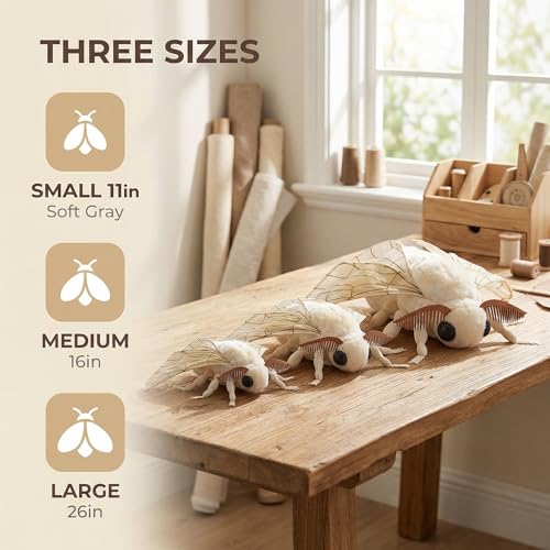 ZHONGXIN MADE Large Silk Moth Plush Toy Lifelike Silk Moth Stuffed Animals 16in Realistic Soft Big Wings Moth Toys Simulation Butterfly Plushie Model Toy Unique Plush Gift Collection for Kids - Image 5