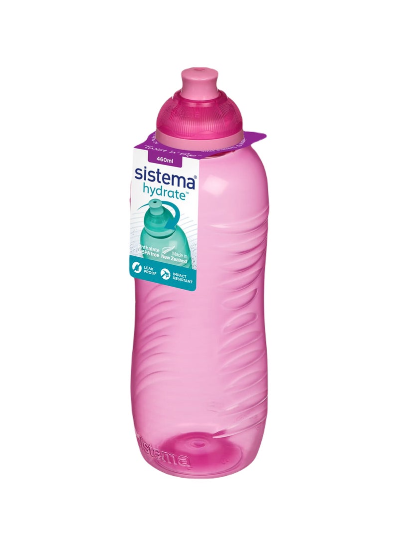 Sistema 460ml Squeeze Bottle (Pink): Gym & Fitness Bottle-  Leakproof & BPA-Free Hydration - Safe & Reusable  , Made In New Zealand - Image 1