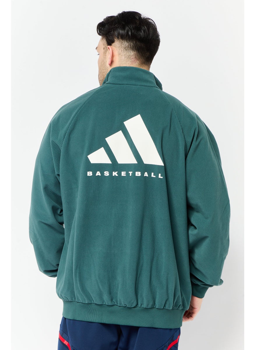 Adidas Men Sportswear Fit Long Sleeves Training Jacket, Green  - Image 2