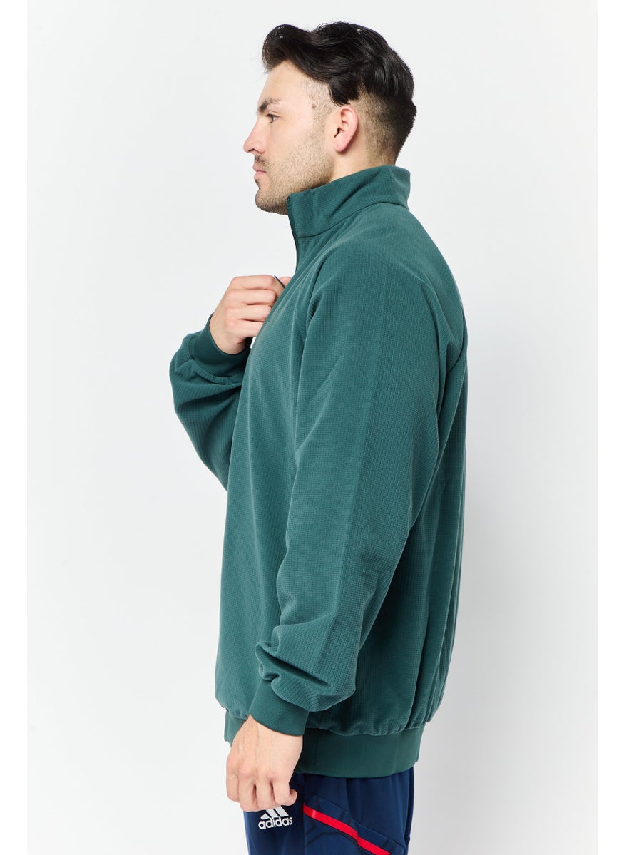 Adidas Men Sportswear Fit Long Sleeves Training Jacket, Green  - Image 3