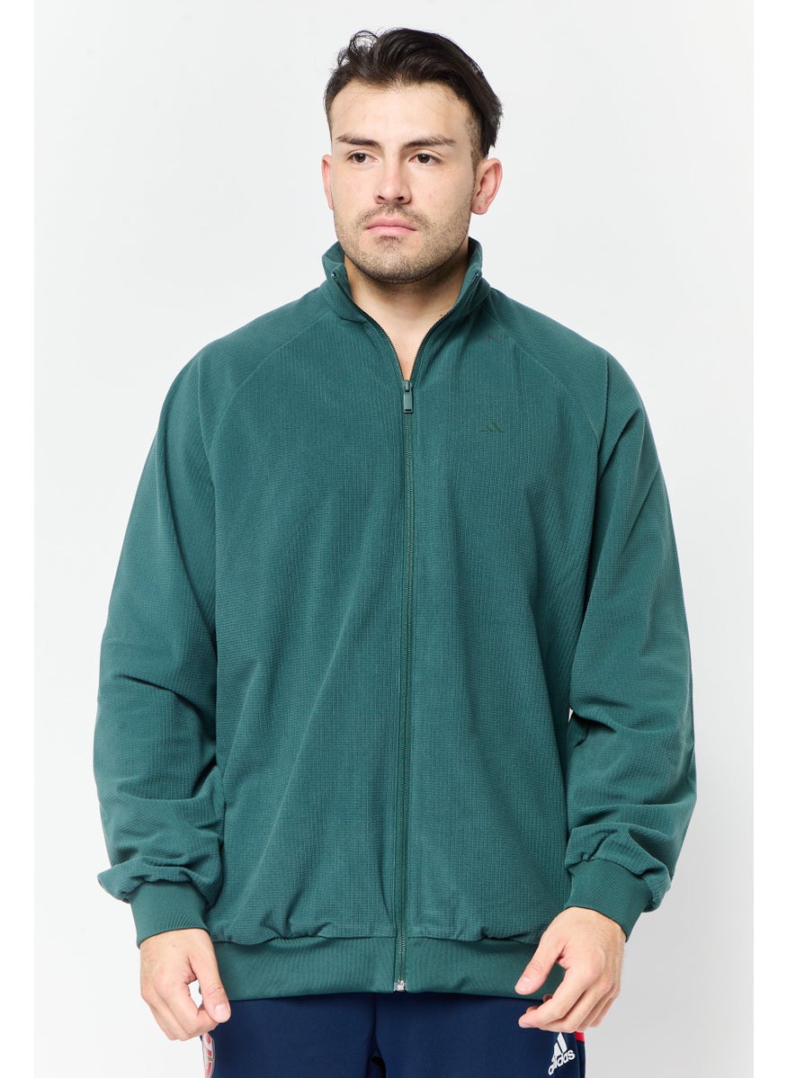 Adidas Men Sportswear Fit Long Sleeves Training Jacket, Green  - Image 1
