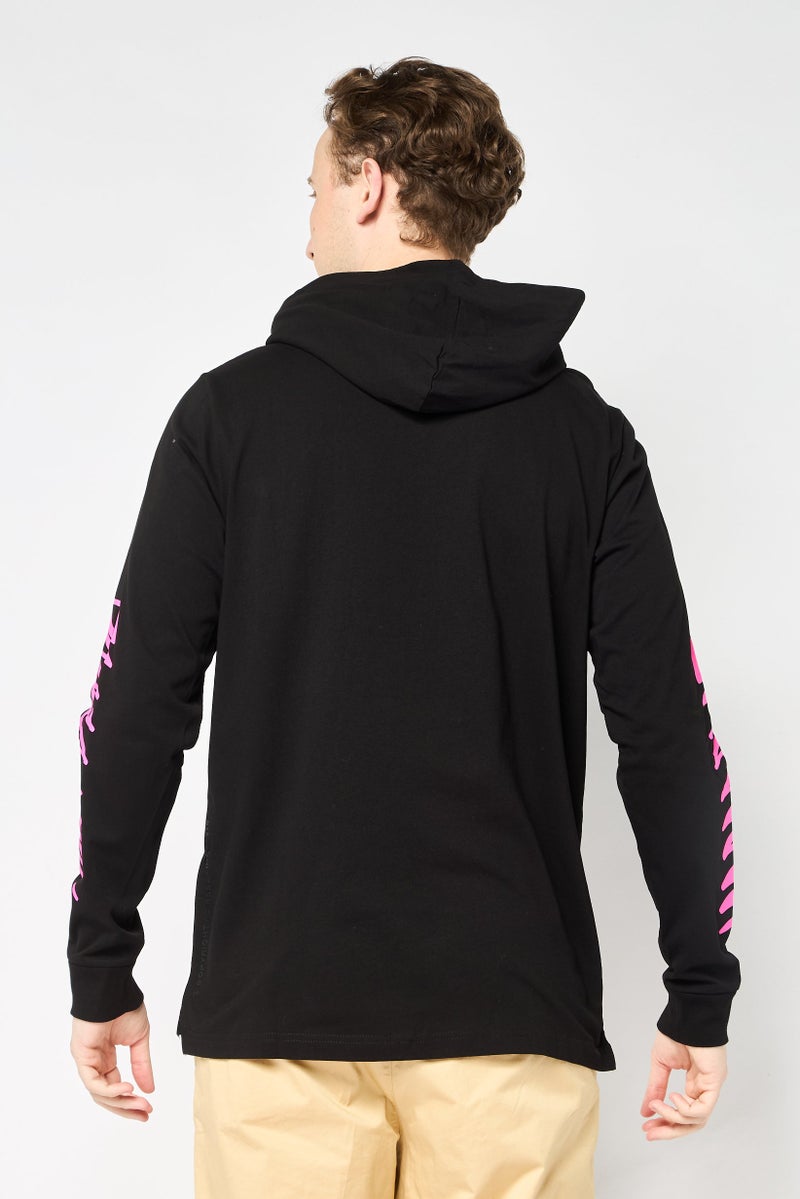DIESEL Men Hooded Graphic Print Long Sleeves Sweatshirt, Black  - Image 4
