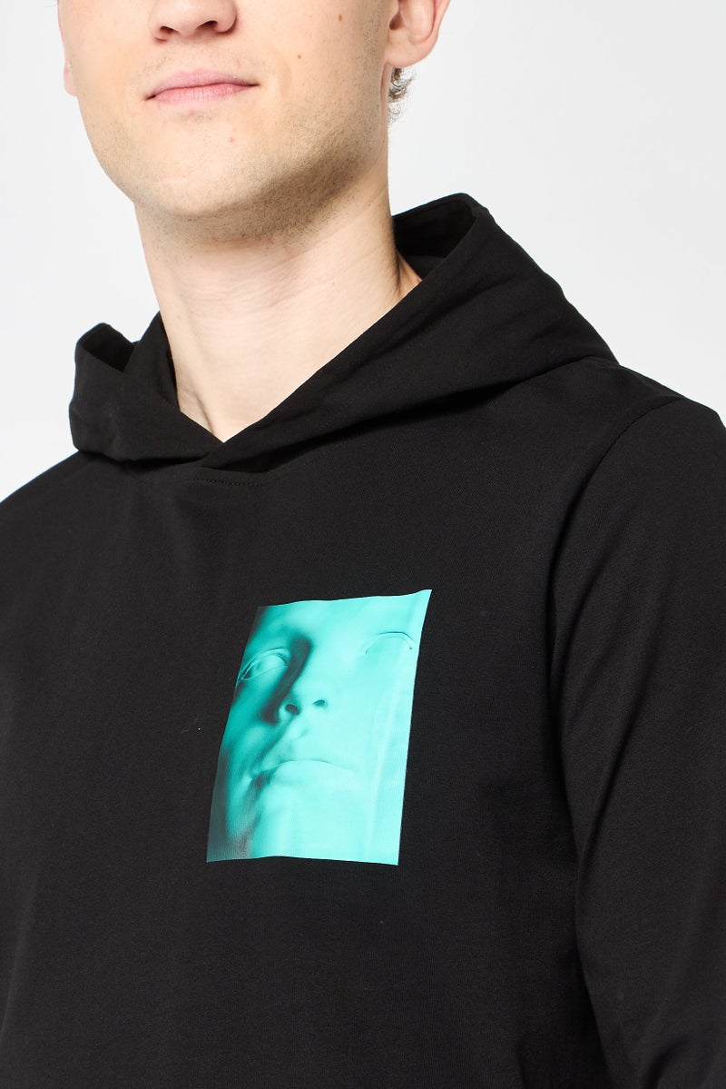DIESEL Men Hooded Graphic Print Long Sleeves Sweatshirt, Black  - Image 2