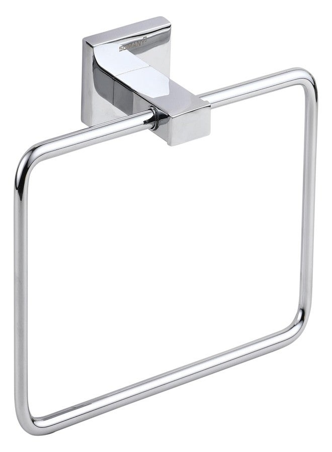 Somany Bathware Somany Optimus Square Towel Ring | Premium Stainless Steel, Zinc & Brass | Stylish, Durable & Space-Saving Bathroom Accessory - Image 1