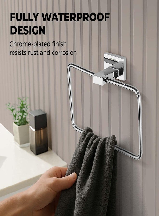 Somany Bathware Somany Optimus Square Towel Ring | Premium Stainless Steel, Zinc & Brass | Stylish, Durable & Space-Saving Bathroom Accessory - Image 5