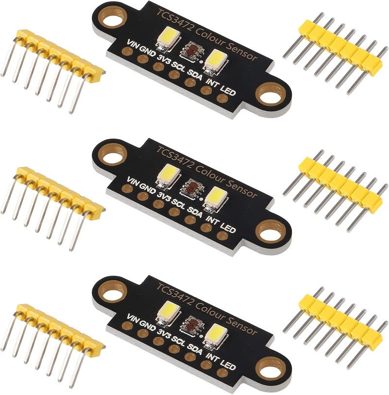 UMLIFE 3PCS RGB Color Sensor Module with IR Filter and White LED TCS34725 Color Recognition Sensor IIC RGB Development Board DIY Kit Electronic PCB Board for Arduino STM32  - Image 1