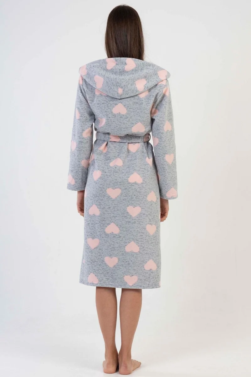 فينيتا Women's Hooded Polar Gray Dressing Gown C2T0N8O029