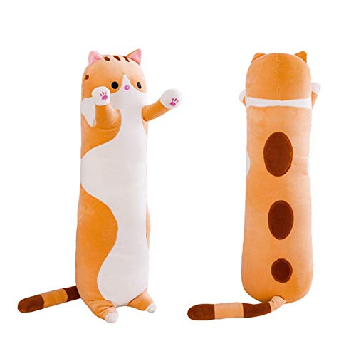 shangman Lovely Plush Cat Doll Cute Cartoon Soft Stuffed Kitten Long Throw Sleeping Pillow Toy Gift for Kids Girlfriend Multiple Size Brown50cm196in - Image 1