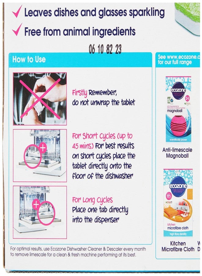 Ecozone Classic All in One Dishwasher Tabs 72 per pack - Image 2