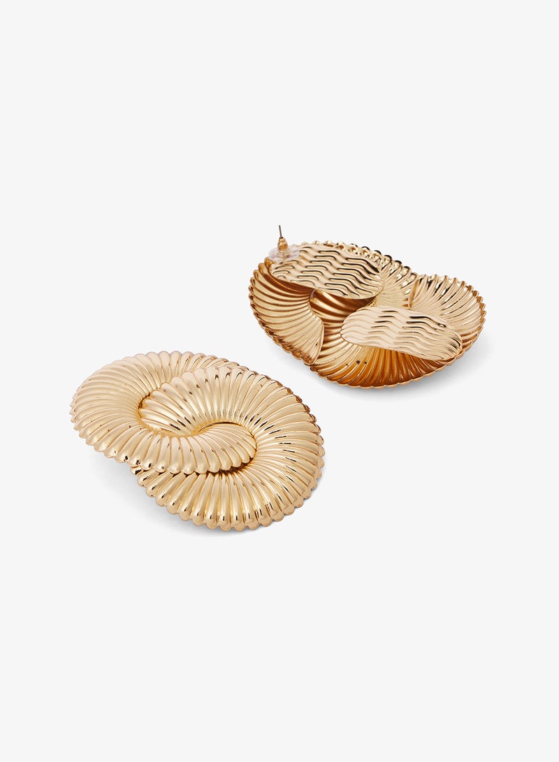 ELLA Gold Bold Statement Earrings - Image 2