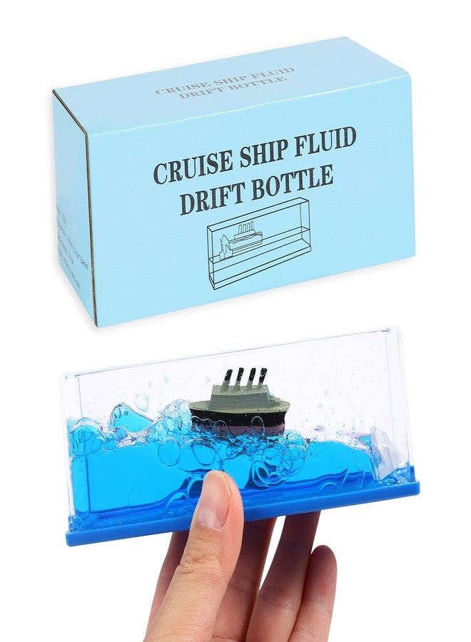 Hemzex Unsinkable Titanic Simulator Toy Wavey Boat in a Box Liquid Wave Cruise Fluid Ship Decoration Ornament for Car Decoration Paperweight Desk Toy GiftsCruise Ship Fluid Drift Bottle - Image 1