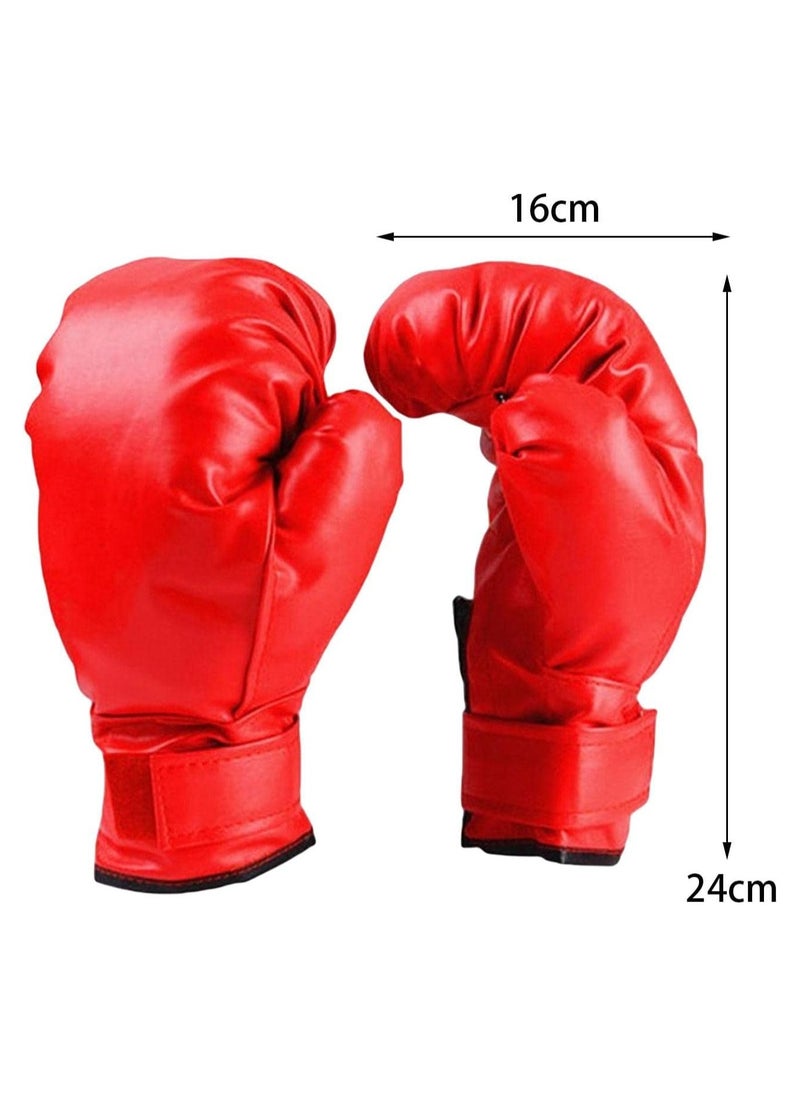 SRLIWHITE Boxing Gloves, Punching Bag Mitts, PU Leather Training Gloves for Adults and Kids, Heavy Bag, Sparring, MMA Fitness Mittens  - Image 2