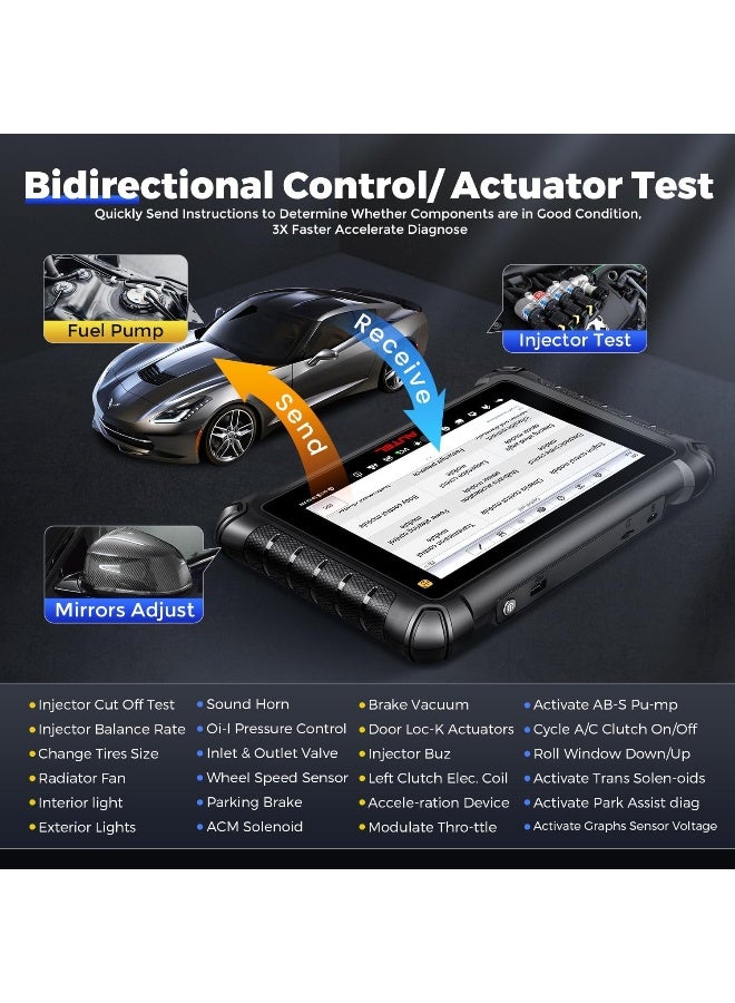 Autel MaxiCheck MX900TS, 2025 8in MX900-TS US Ver of MK900TS MK808S-TS Up of MS906TS MK900 MX900 with Bidirectional Test & TPMS Programming Relearn Retrofit, CAN FD & DOIP, 40+ Service, OS 11, FCA - Image 3
