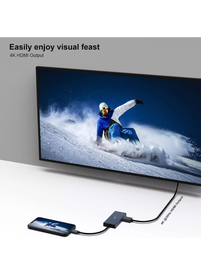 Benfei 5-in-1 USB C HUB with 4K HDMI VGA, USB 3.0, 3.5mm Audio and 60W PD, Compatible with MacBook Pro 2021/2020/2019, Surface Book 2, Dell XPS 13/15, Pixelbook and More - Image 5