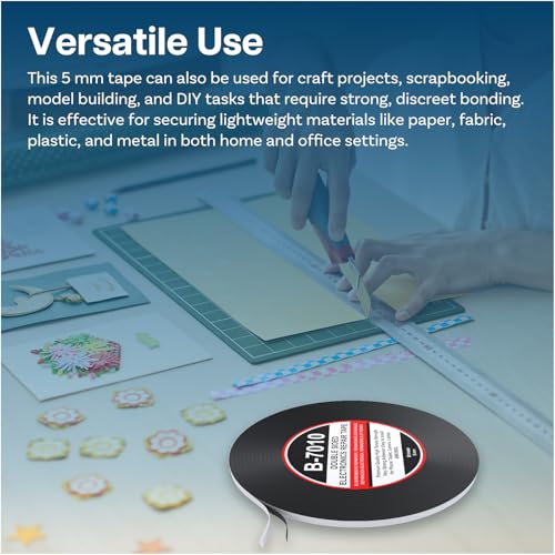 MMOBIEL Double Sided Adhesive Tape 5mm 50m Roll (164ft) Black Ultra Strong Mounting Tape for LCD Screen Repair, Smartphone Tablet Laptop Glass Fix - Image 5