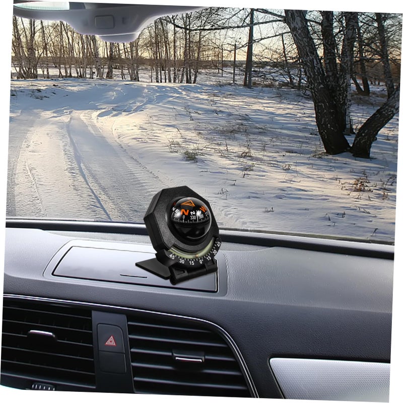 Night Glow Car Compass With Adjustable Suction Cup Mount For Dashboard Navigation - Image 4