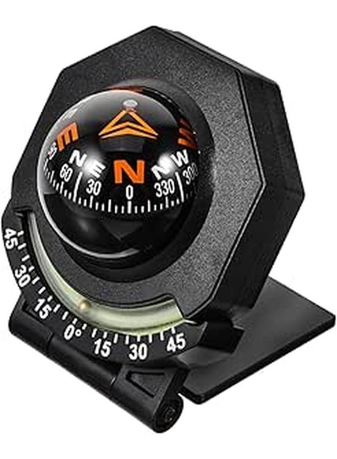 Night Glow Car Compass With Adjustable Suction Cup Mount For Dashboard Navigation - Image 1