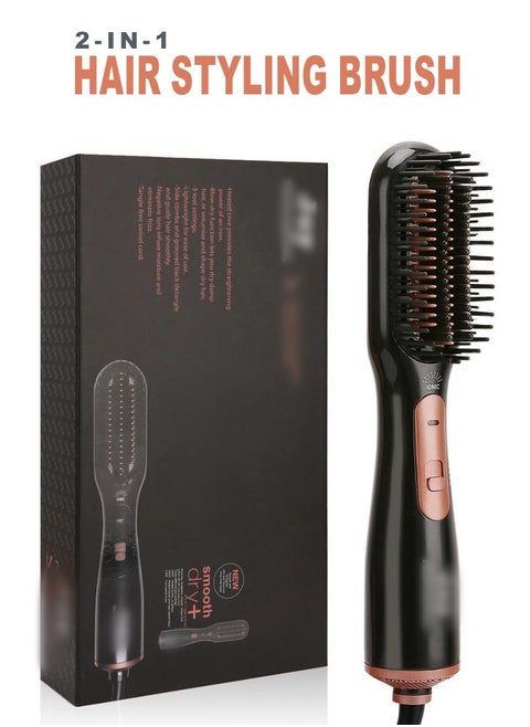 2-in-1 Hair Styling & Dryer Brush – Straighten, Smooth, Volumize with Ionic Technology