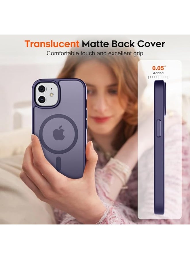 جراب هاتف مغناطيسي لهاتف iPhone 12 / 12 pro، [متوافق مع Magsafe] تصميم نحيف غير لامع مقاوم للصدمات والصدمات والحماية من السقوط للفتيات والنساء والأولاد والرجال لهاتف iPhone 12 / 12 pro (أرجواني غامق) - Image 2