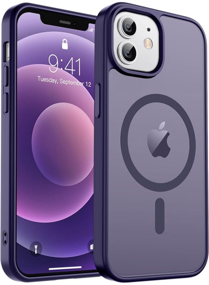 جراب هاتف مغناطيسي لهاتف iPhone 12 / 12 pro، [متوافق مع Magsafe] تصميم نحيف غير لامع مقاوم للصدمات والصدمات والحماية من السقوط للفتيات والنساء والأولاد والرجال لهاتف iPhone 12 / 12 pro (أرجواني غامق) - Image 1