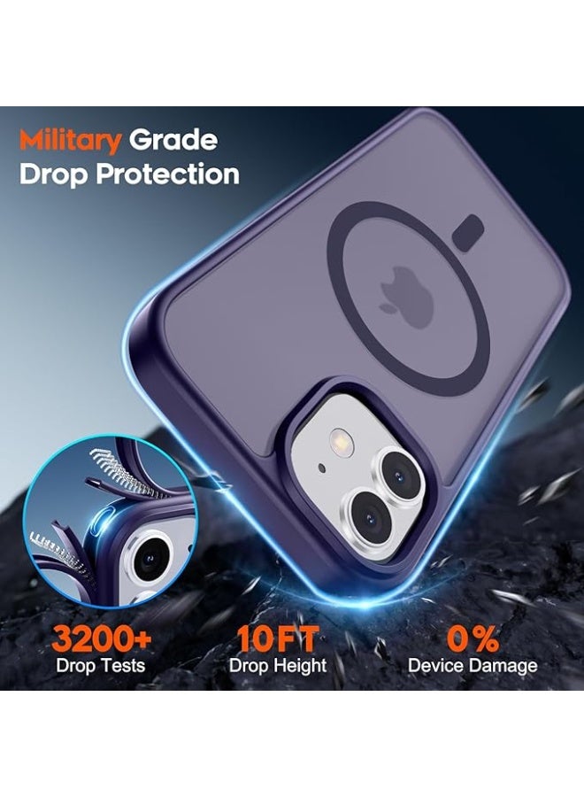 جراب هاتف مغناطيسي لهاتف iPhone 12 / 12 pro، [متوافق مع Magsafe] تصميم نحيف غير لامع مقاوم للصدمات والصدمات والحماية من السقوط للفتيات والنساء والأولاد والرجال لهاتف iPhone 12 / 12 pro (أرجواني غامق) - Image 5