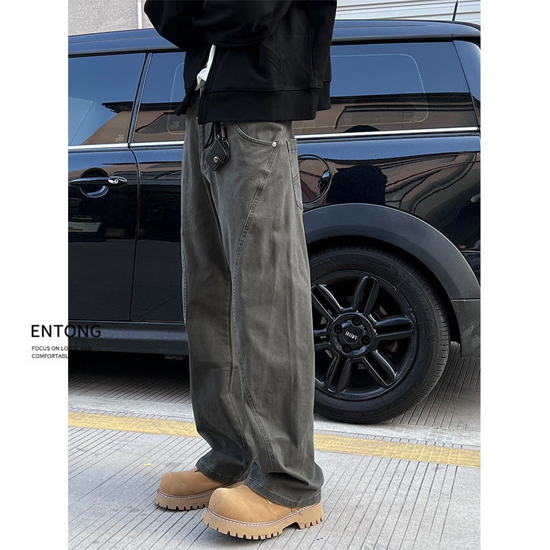 Unisex Classic Denim Jeans Loose Fit Daily Outdoor Wear - Image 3