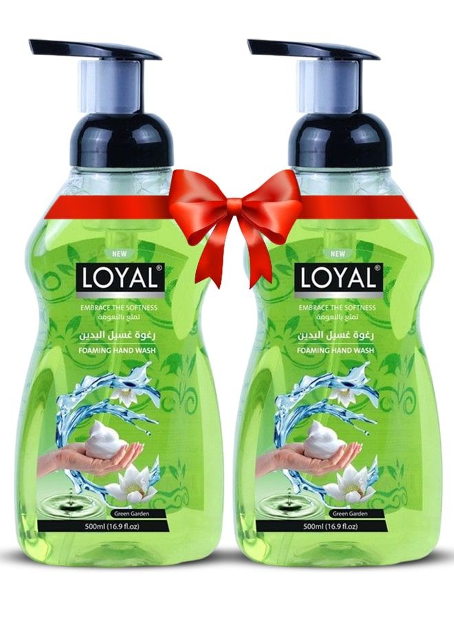 لويال غسول اليدين والجسم الرغوي، جرين جاردن، 2 × 500 مل