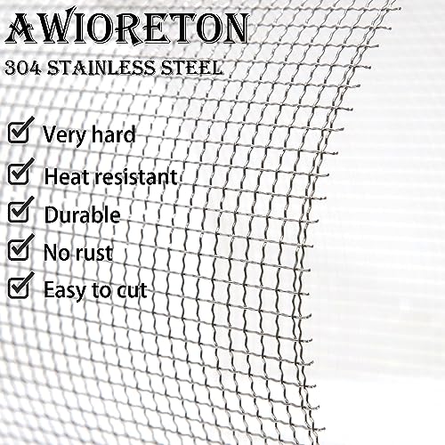AWIORETON Wire Mesh 5 Mesh, 304 Stainless Steel Woven Wire Mesh Screen, Sturdy Metal Mesh Sheets to Prevent Mice, Rodents, Spiders, Squirrels (Silver-2pcs, 12x24 Inch) - Image 4