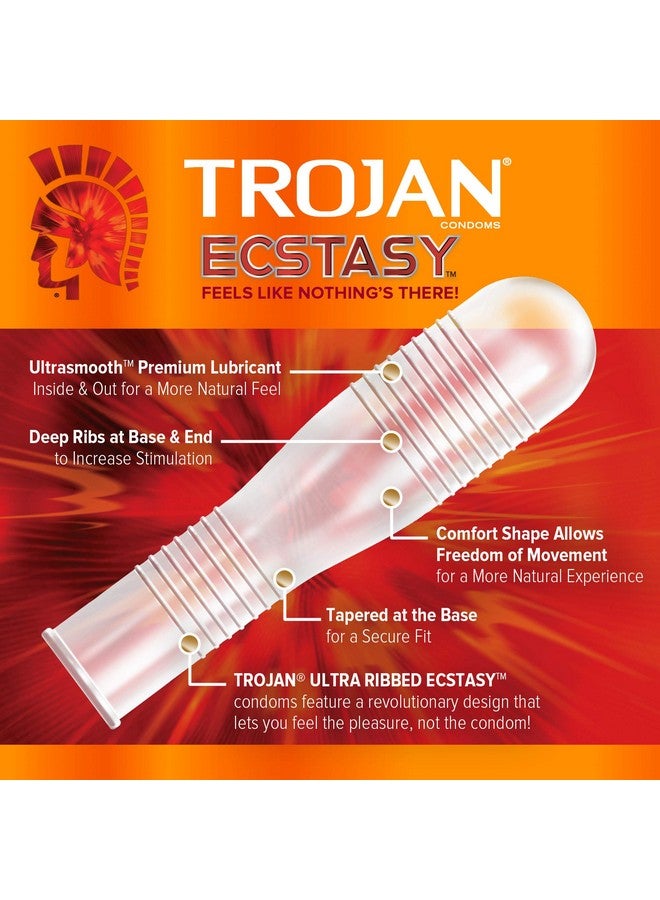 Trojan Double Ecstasy Lubricated Condoms - 10 Count - Image 3