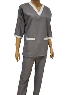 Rannah's Uniform Scrubs Three-Quarter Sleeve Medical Uniform Unisex Top and Pants Grey Nurse Suit Set  - Image 2