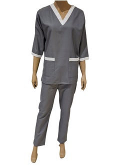 Rannah's Uniform Scrubs Three-Quarter Sleeve Medical Uniform Unisex Top and Pants Grey Nurse Suit Set  - Image 3