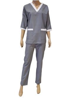 Rannah's Uniform Scrubs Three-Quarter Sleeve Medical Uniform Unisex Top and Pants Grey Nurse Suit Set  - Image 1