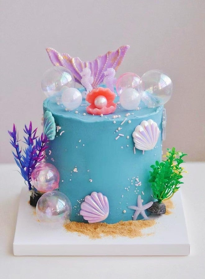 Tyotrbs Mermaid Cake Toppers, Tyotrbs Under the Sea Party Decor Seashell Fish Cake Accessories for Summer and Mermaid Birthday Party Decorations - Image 4