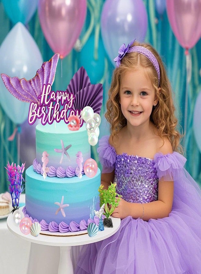 Tyotrbs Mermaid Cake Toppers, Tyotrbs Under the Sea Party Decor Seashell Fish Cake Accessories for Summer and Mermaid Birthday Party Decorations - Image 5