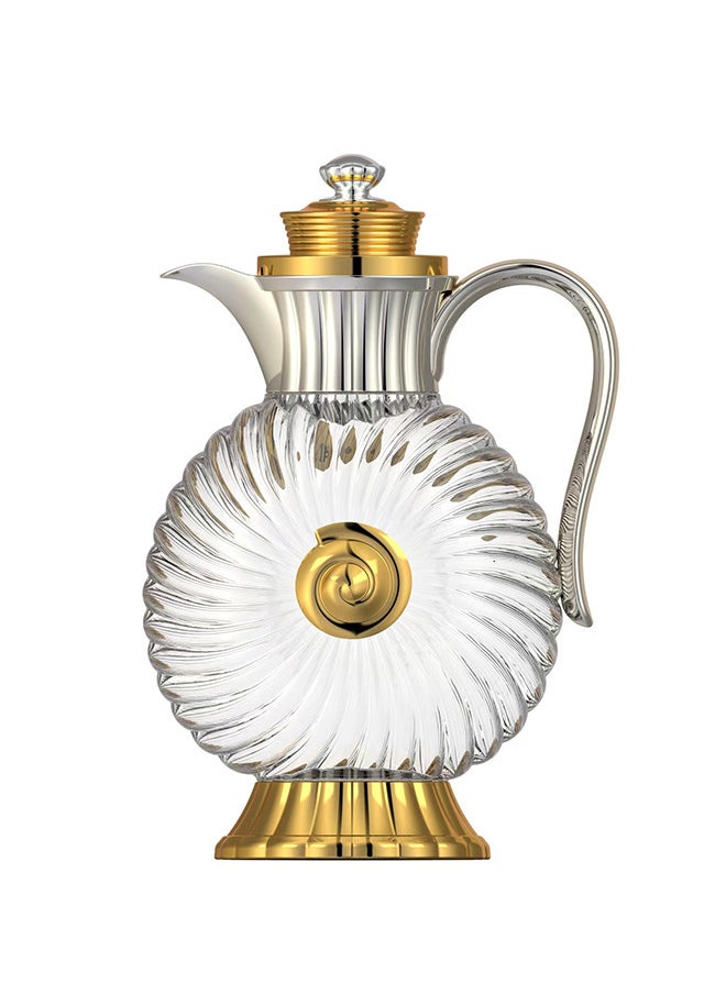 REEM - Glass Water/Juice Jug 1.8 Liter Clear/Gold/Silver - Image 1