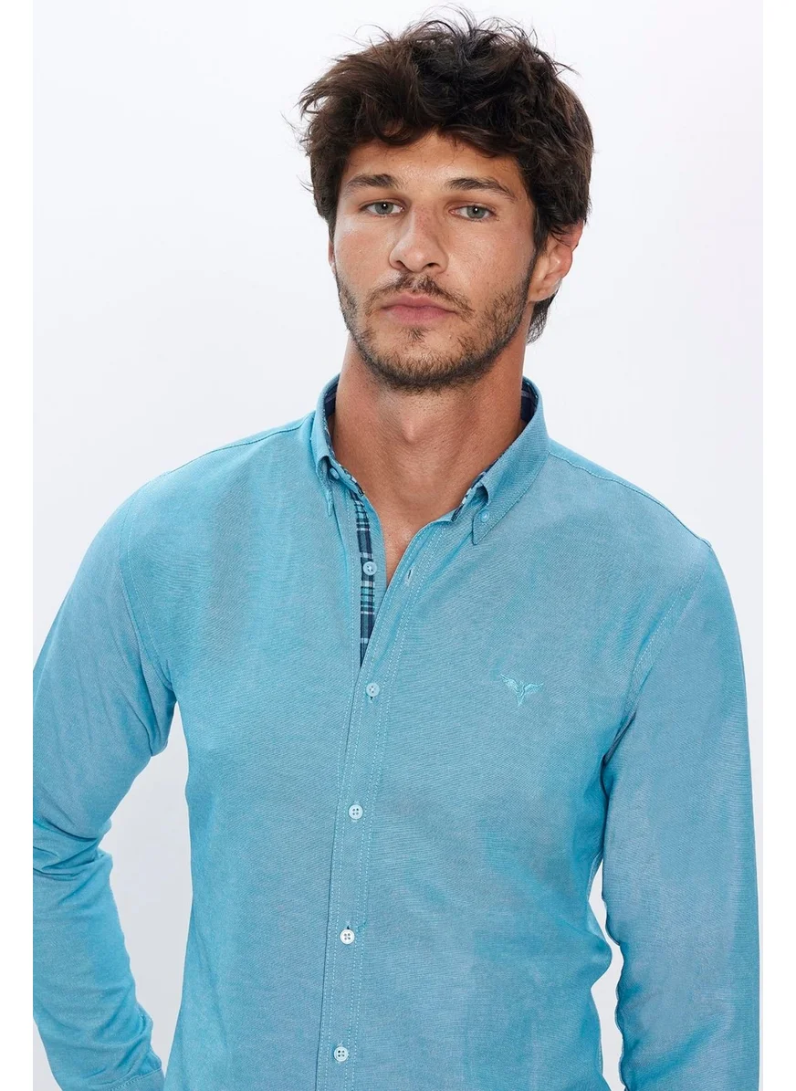 تودورس Slim Fit Slim Fit Long Sleeve Poplin Oxford