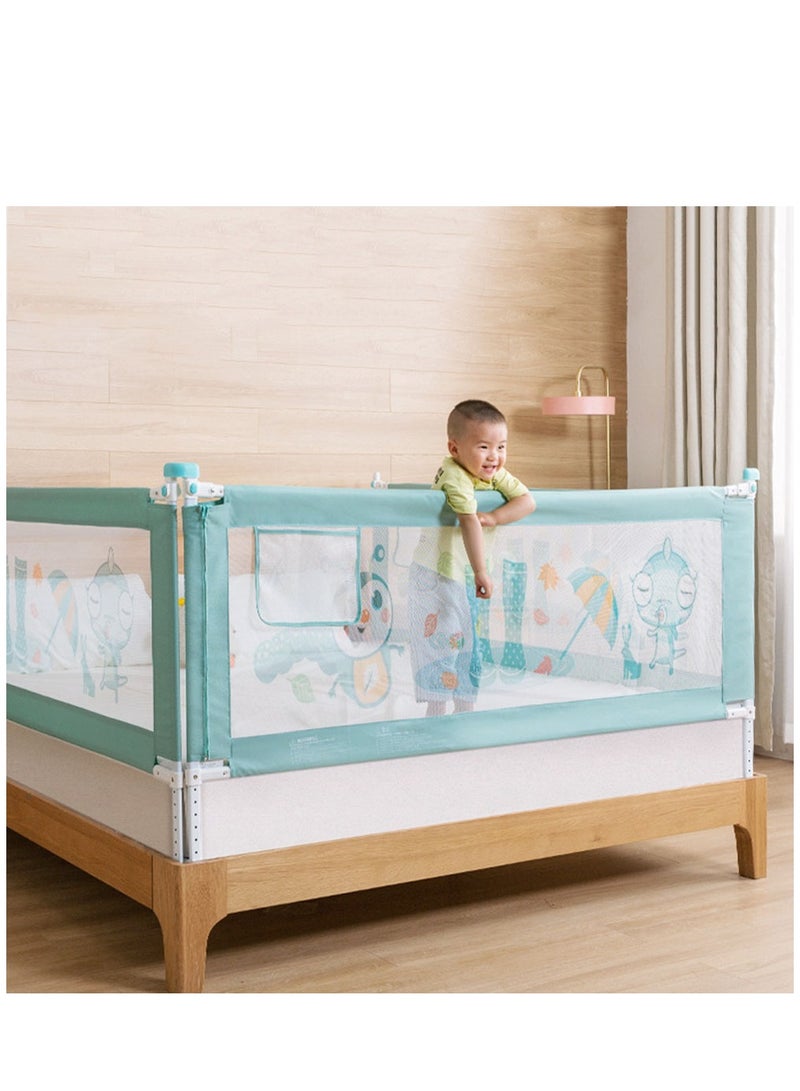 Arabest Bed Rail for Toddlers - (1 Pack 1.8 m) Toddler Bed Rails with Double Child Lock, Bed Rail for Baby Kids with Pattern, Infants Height Adjustment Guardrail for Queen Size Bed  - Image 4