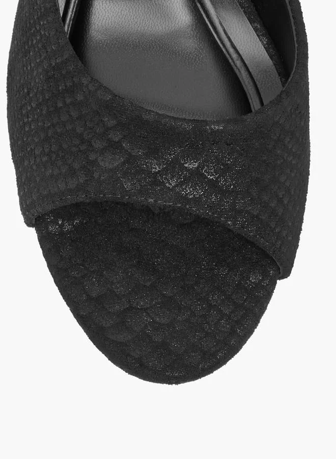 Celeste Women's Textured Slip-On Sandals with Stiletto Heels