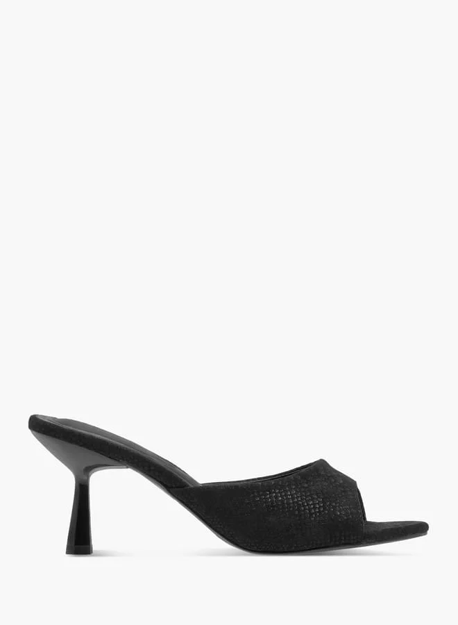 Celeste Women's Textured Slip-On Sandals with Stiletto Heels