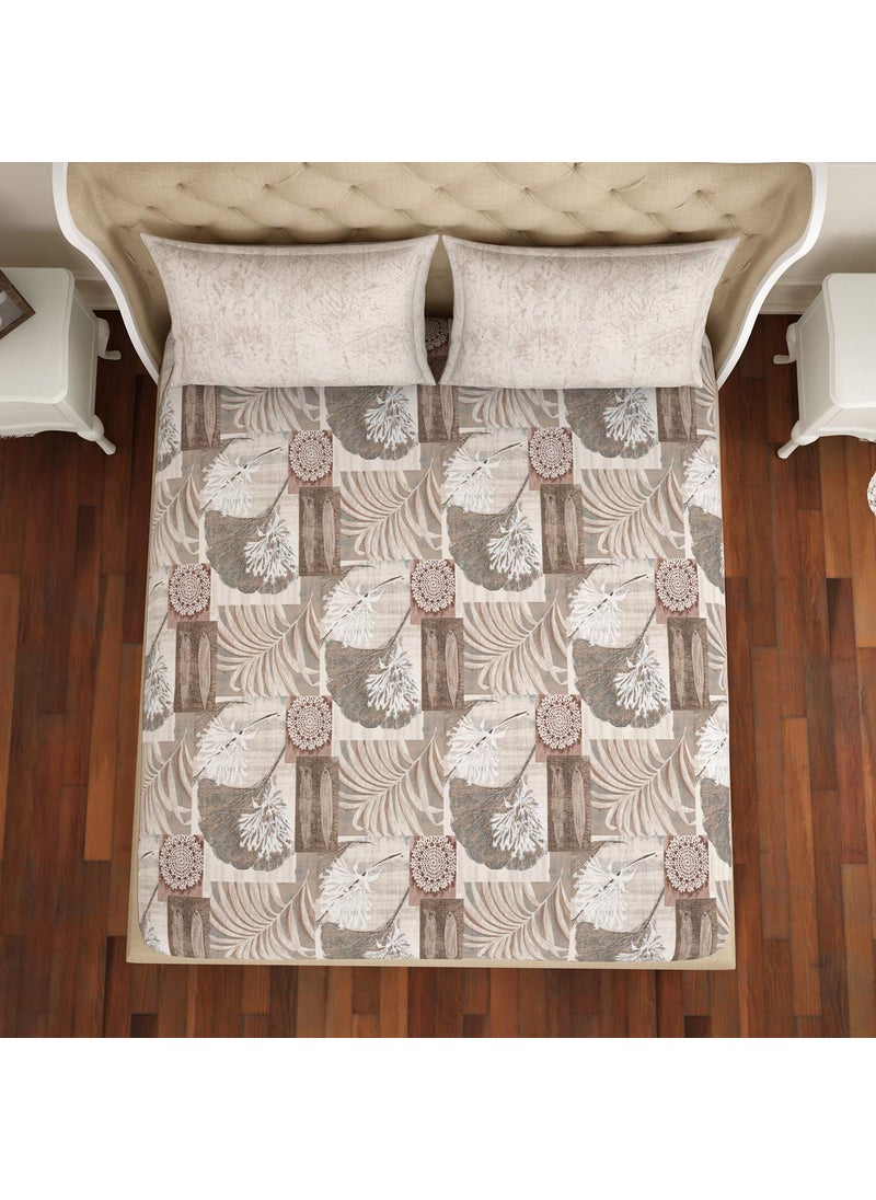 SPACES Spaces 100% Cotton Double Bedsheet Soft Feel Skin Safe Breathable 144 Tc Grey Bedsheet for Double Bed  - Image 3